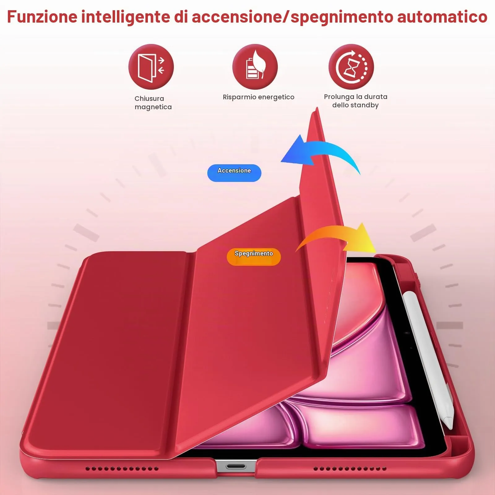 MoKo Custodia Sottile per iPad Air 11", iPad Air 5a/4a Gen, Vino Rosso - immagine 6