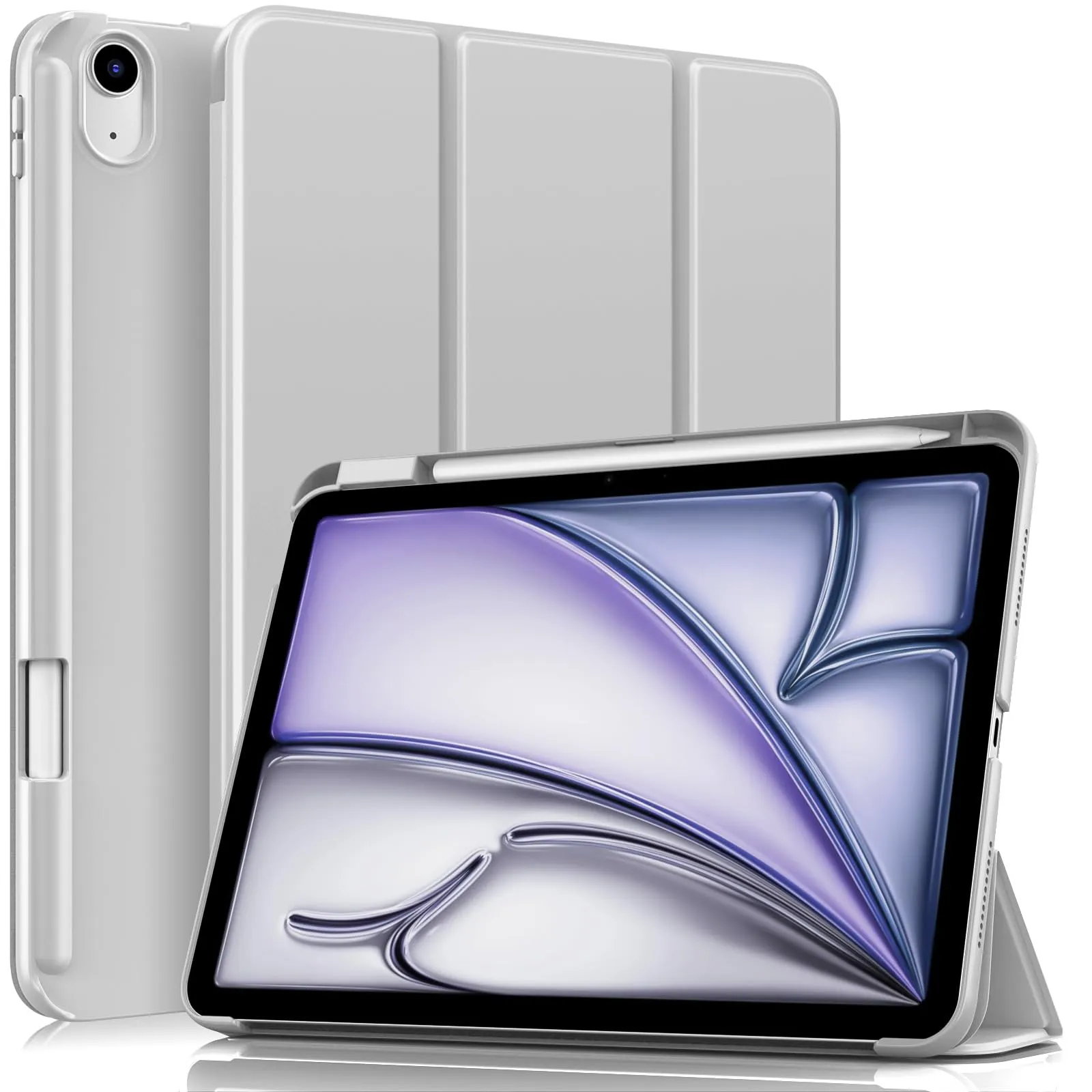 MoKo Custodia Sottile per iPad Air 11", iPad Air 5a/4a Gen,Grigio Brillante - immagine 1