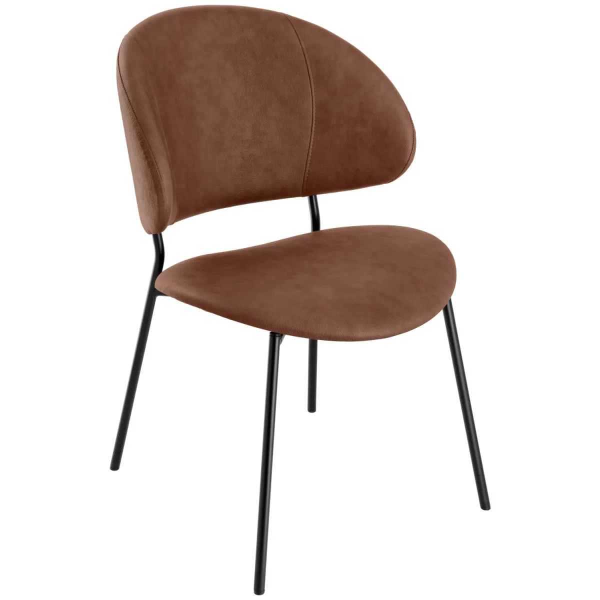 VEGA Sedia Lindo in similpelle; 55x65x85 cm (LxPxH); seduta marrone, struttura nero - immagine 1