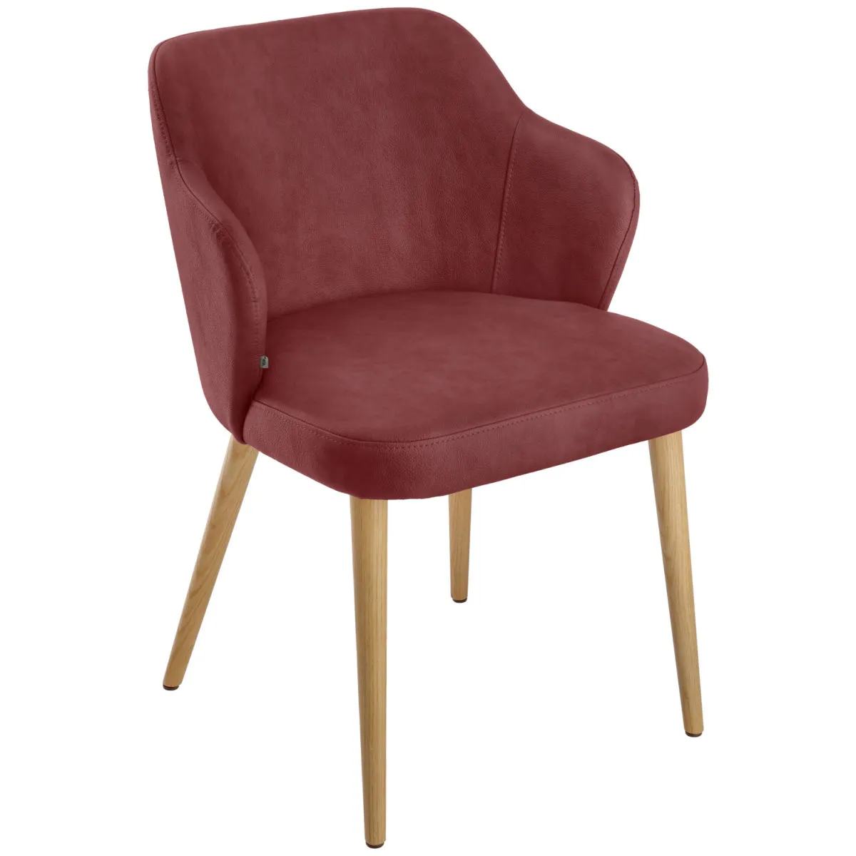 VEGA Poltroncina Katya in similpelle; 55x58x81 cm (LxPxH); seduta bordeaux, struttura marrone - immagine 1