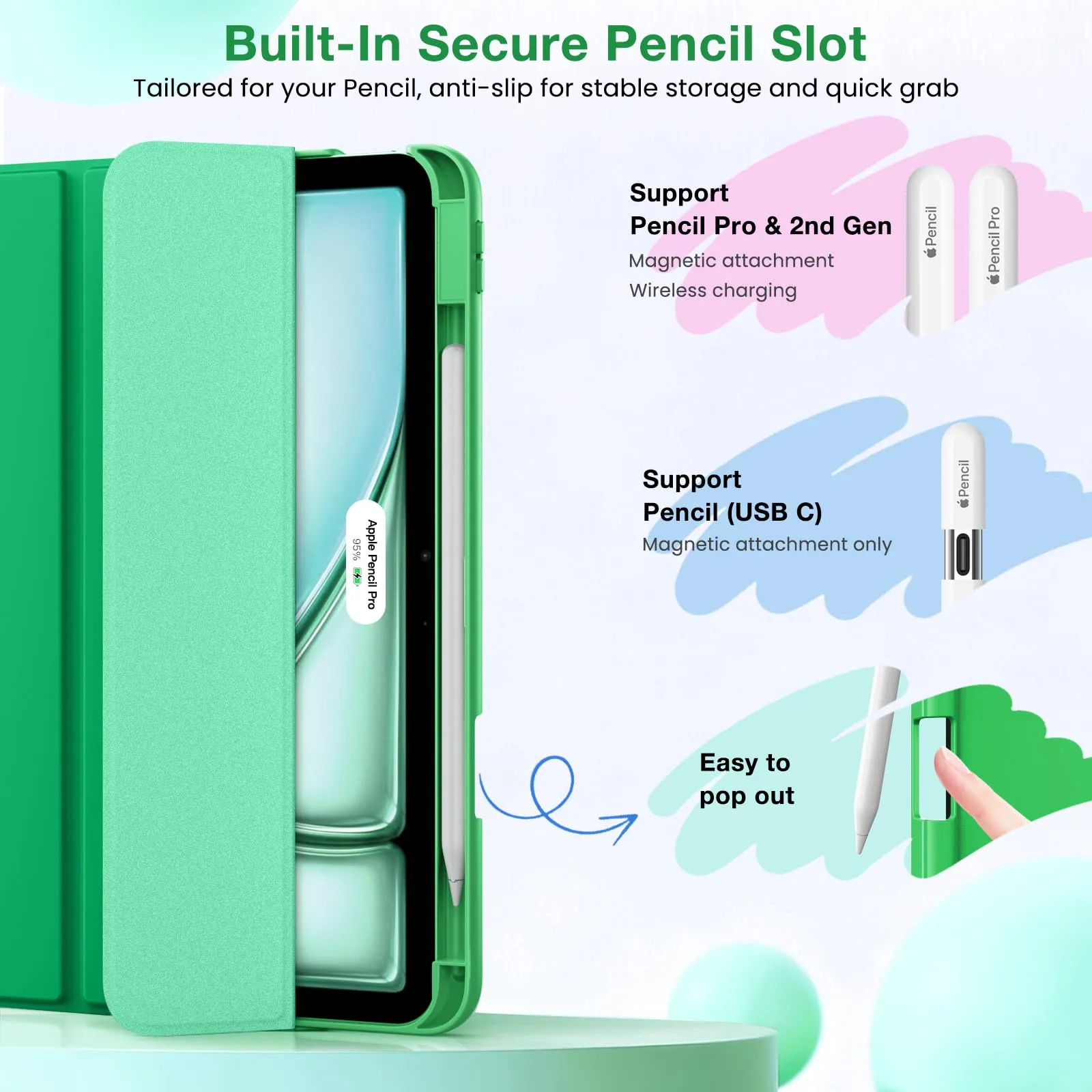 MoKo Custodia Sottile per iPad Air 11", iPad Air 5a/4a Gen, Verde Foresta - immagine 5