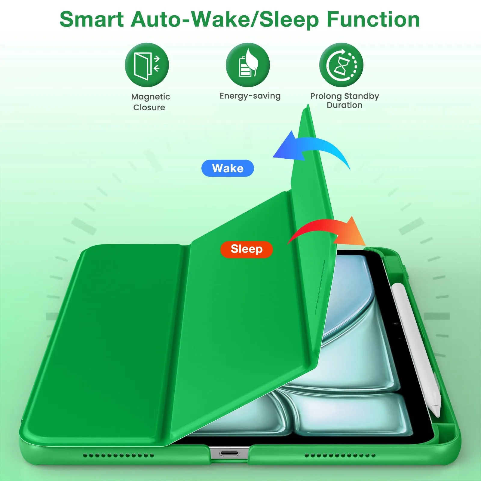MoKo Custodia Sottile per iPad Air 11", iPad Air 5a/4a Gen, Verde Foresta - immagine 6