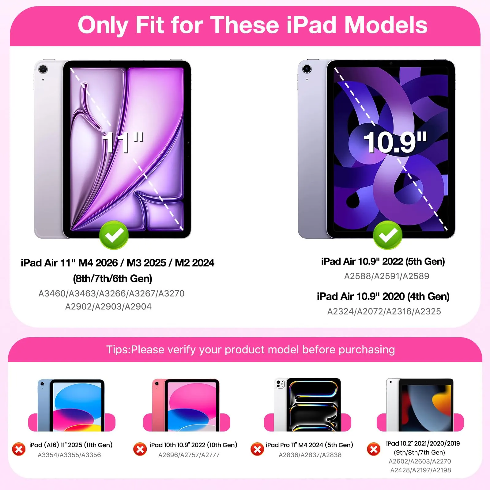 MoKo Custodia Sottile per iPad Air 11", iPad Air 5a/4a Gen, Rosa Persiano - immagine 2