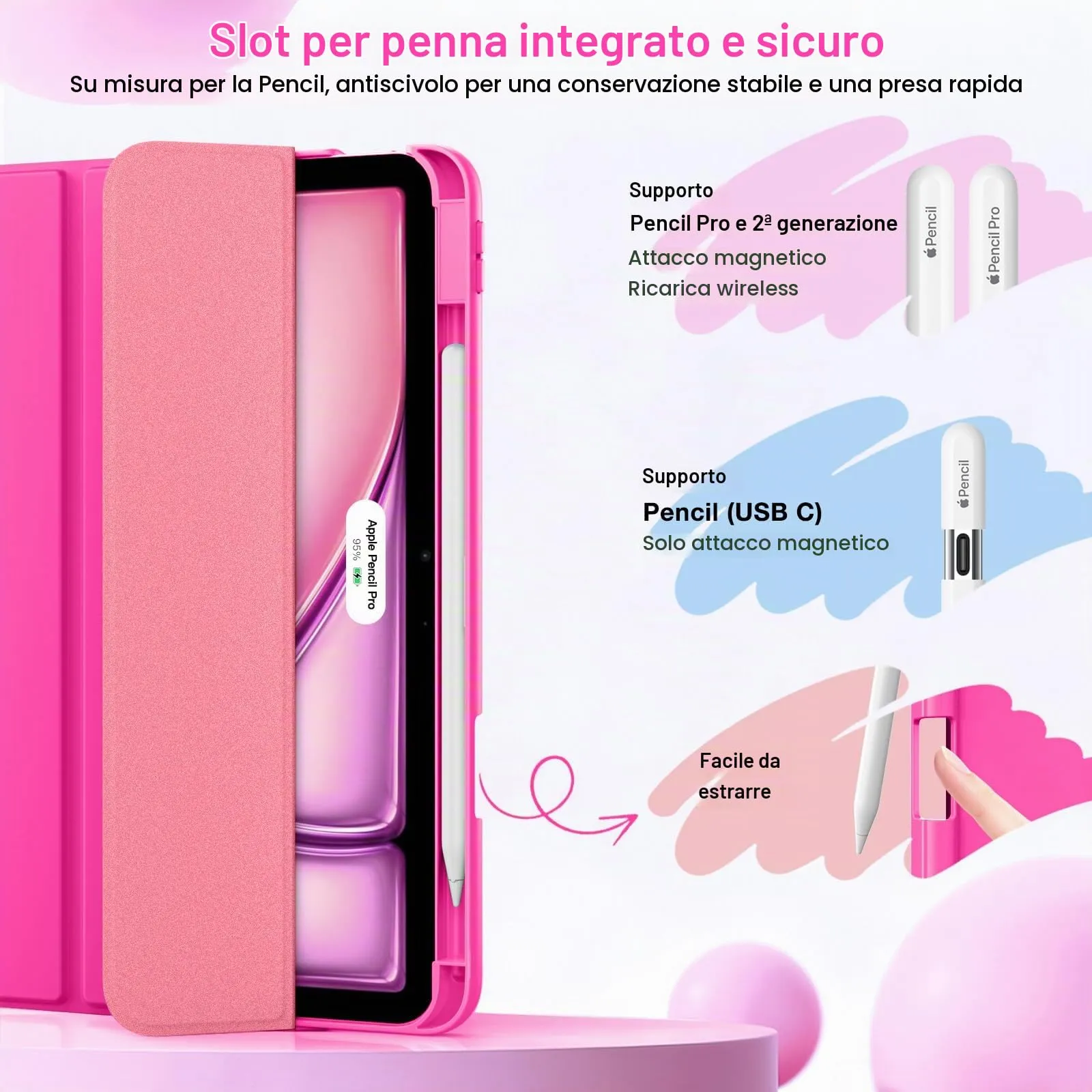 MoKo Custodia Sottile per iPad Air 11", iPad Air 5a/4a Gen, Rosa Persiano - immagine 5