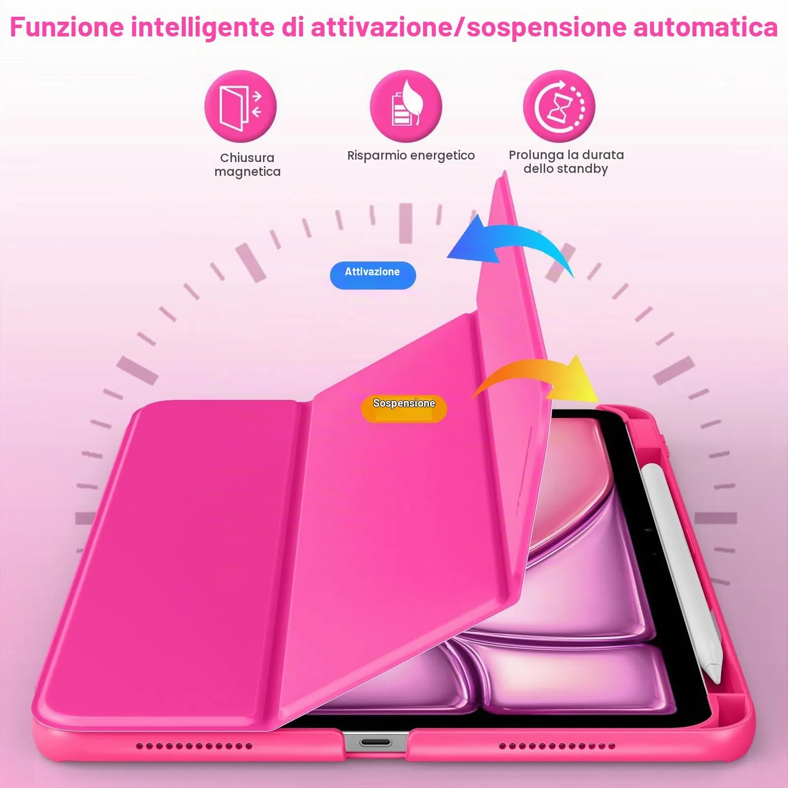 MoKo Custodia Sottile per iPad Air 11", iPad Air 5a/4a Gen, Rosa Persiano - immagine 6