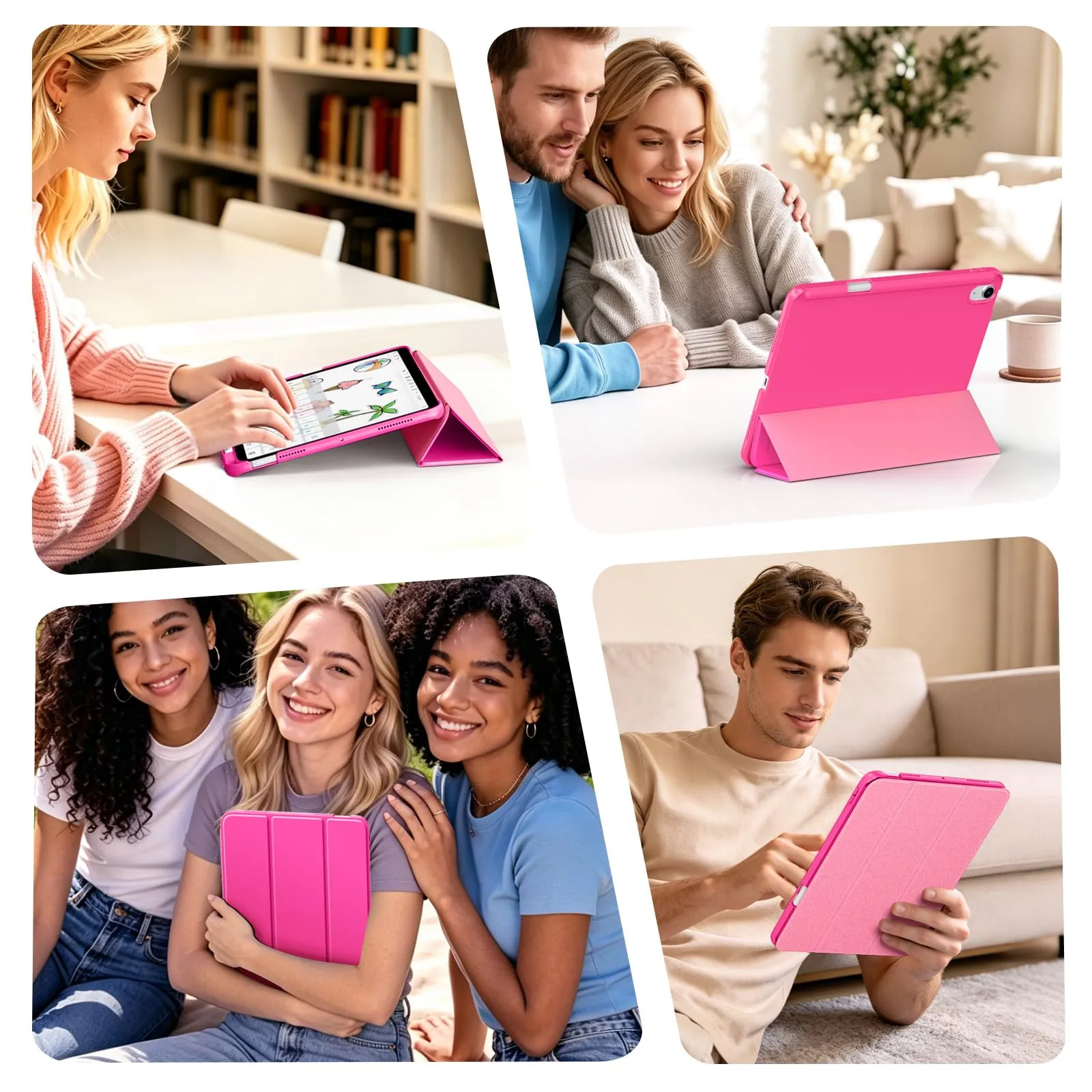 MoKo Custodia Sottile per iPad Air 11", iPad Air 5a/4a Gen, Rosa Persiano - immagine 7