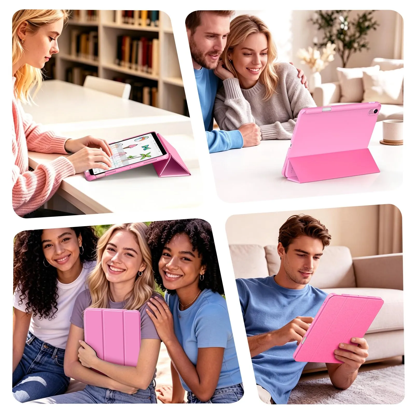 MoKo Custodia Sottile per iPad Air 11 ", iPad Air 5a/4a Gen, Peonía - immagine 7