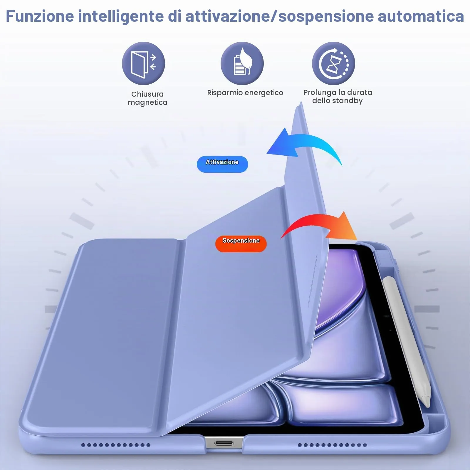 MoKo Custodia Sottile per iPad Air 11", iPad Air 5a/4a Gen, Lavanda Viola - immagine 6