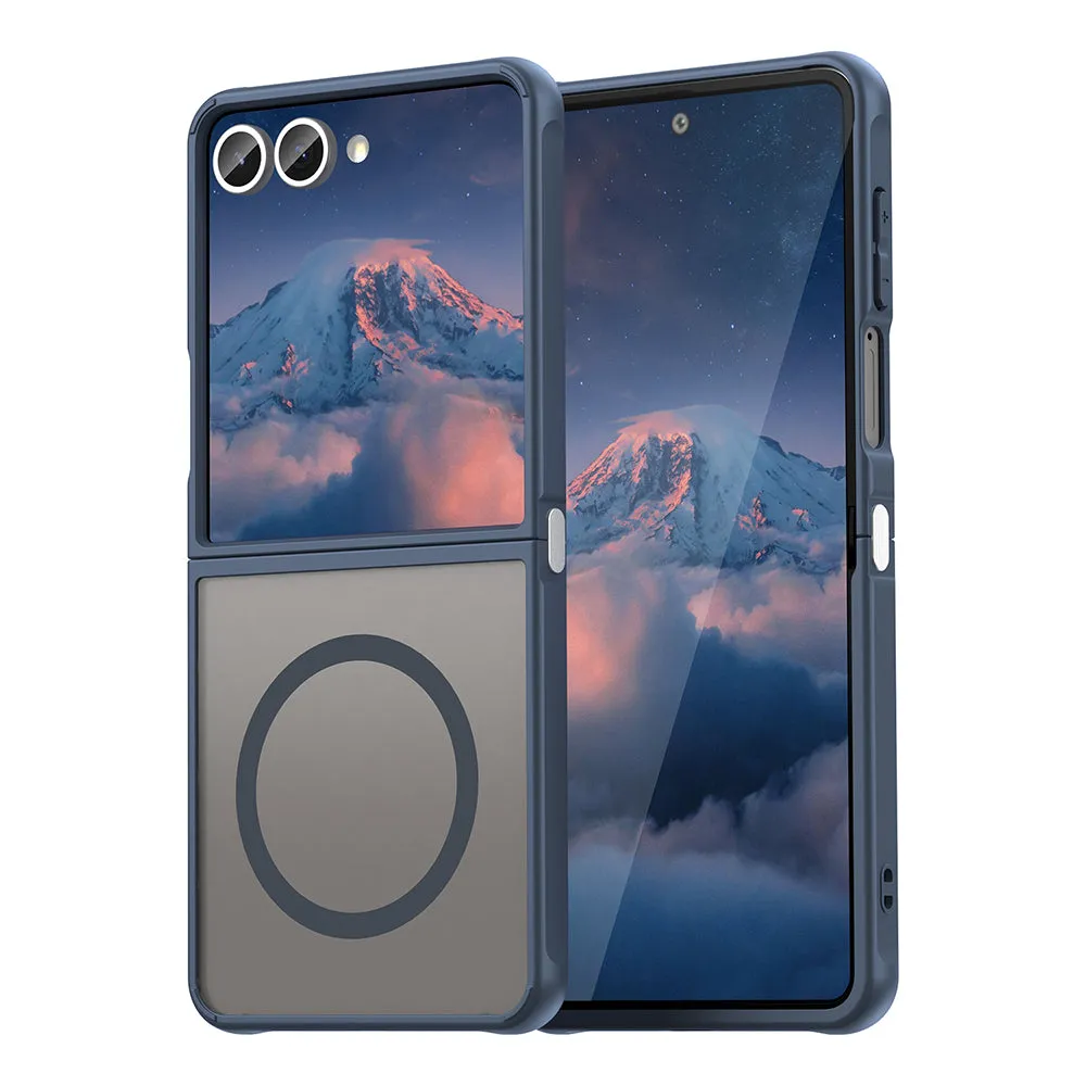 Custodia MagSafe per Samsung Galaxy Z Flip7 F766, Techsuit, HaloFrost II, Blu Navy - immagine 1