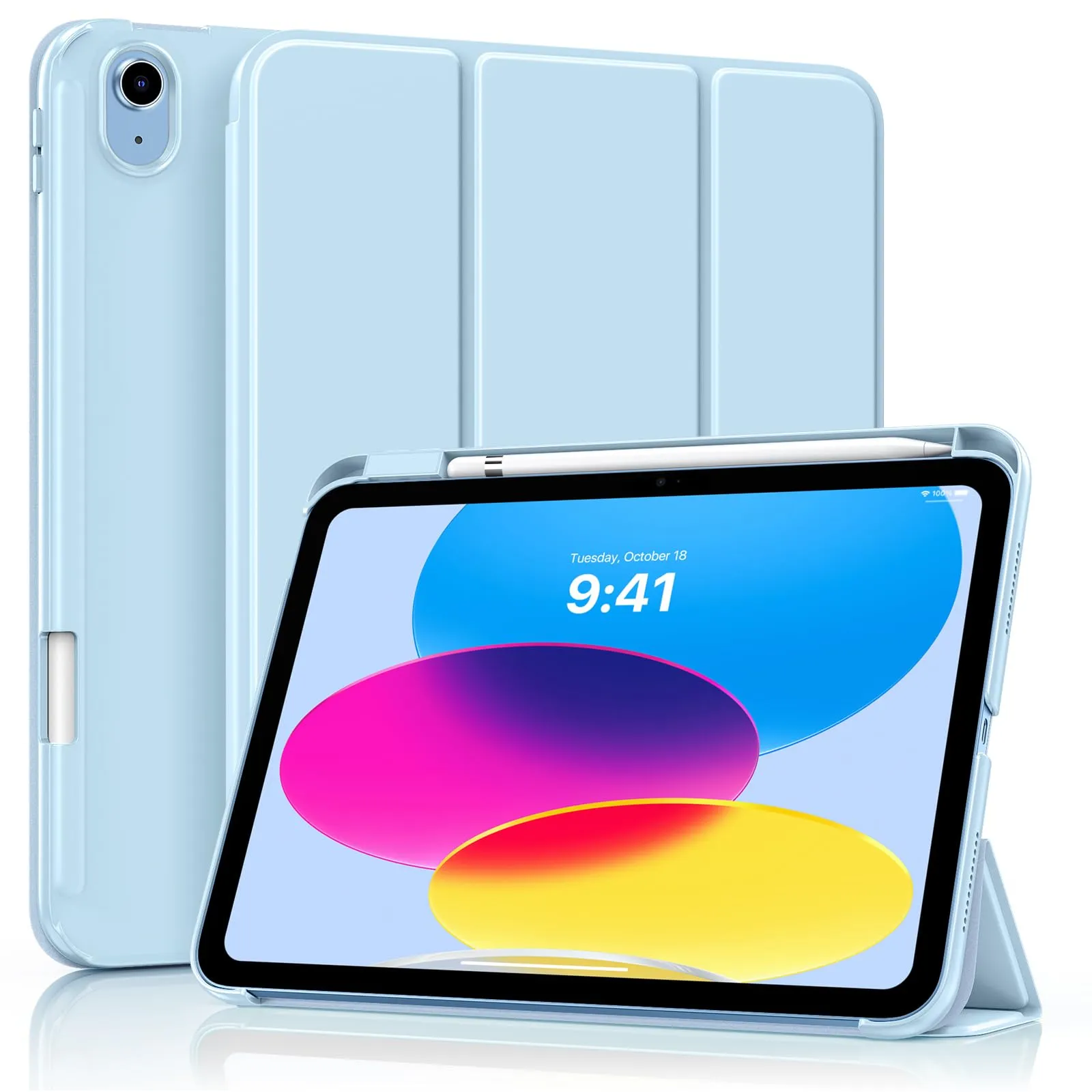 MoKo per iPad A16 11ª/10ª Generazione Custodia con Portapenne, Cielo Blu - immagine 1