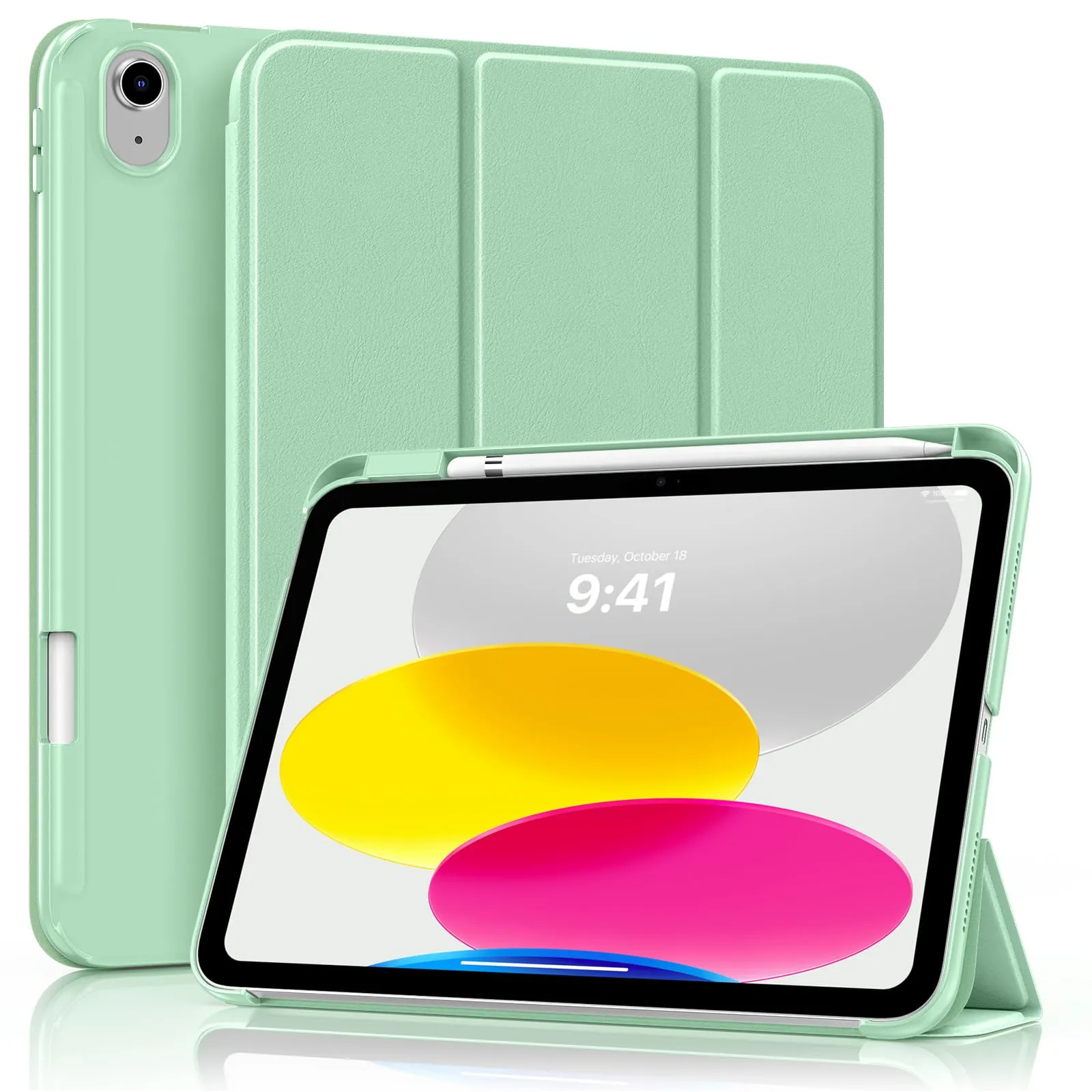 MoKo per iPad A16 11ª/10ª Generazione Custodia con Portapenne, Verde Agave - immagine 1