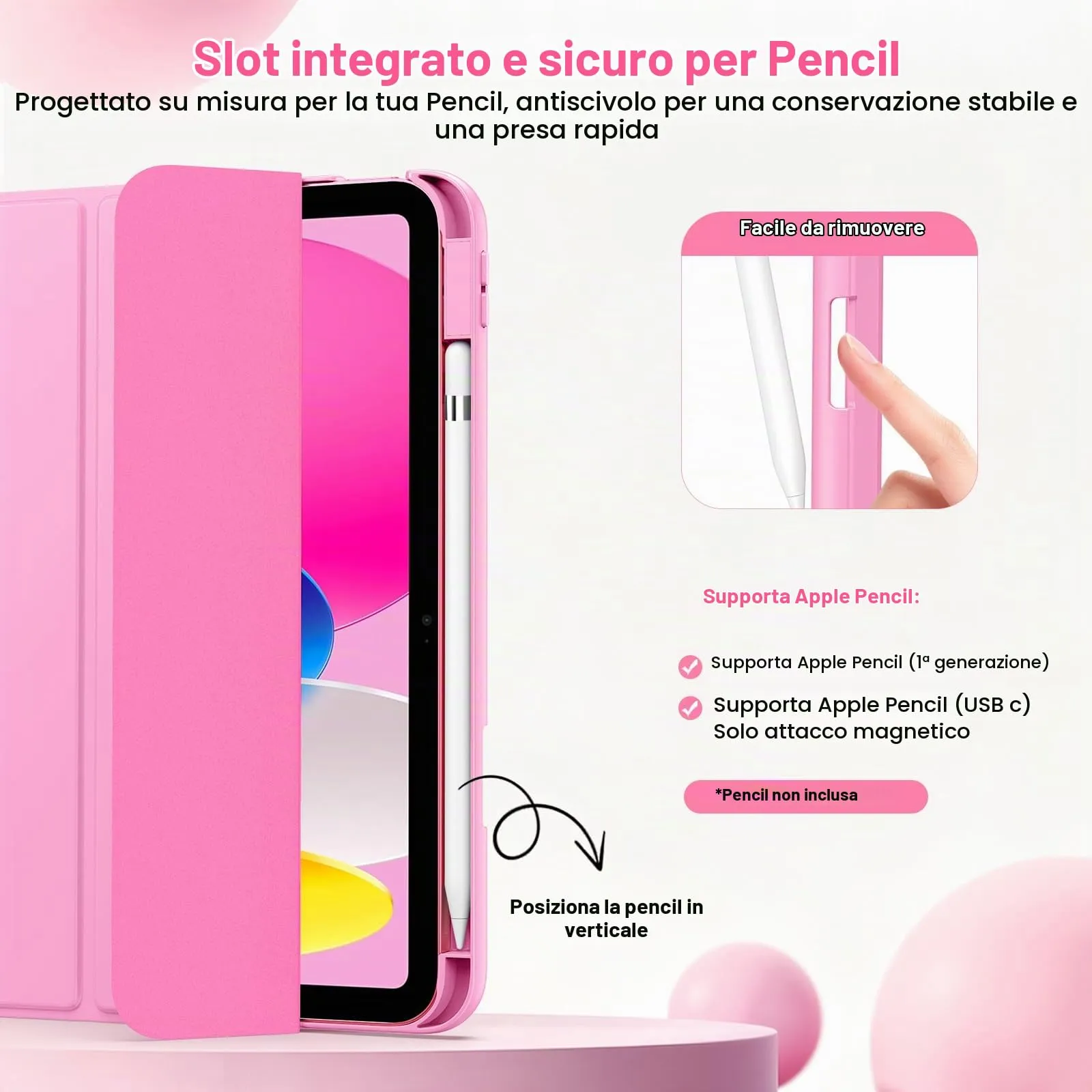 MoKo per iPad A16 11ª/10ª Generazione Custodia con Portapenne, Peonía - immagine 5