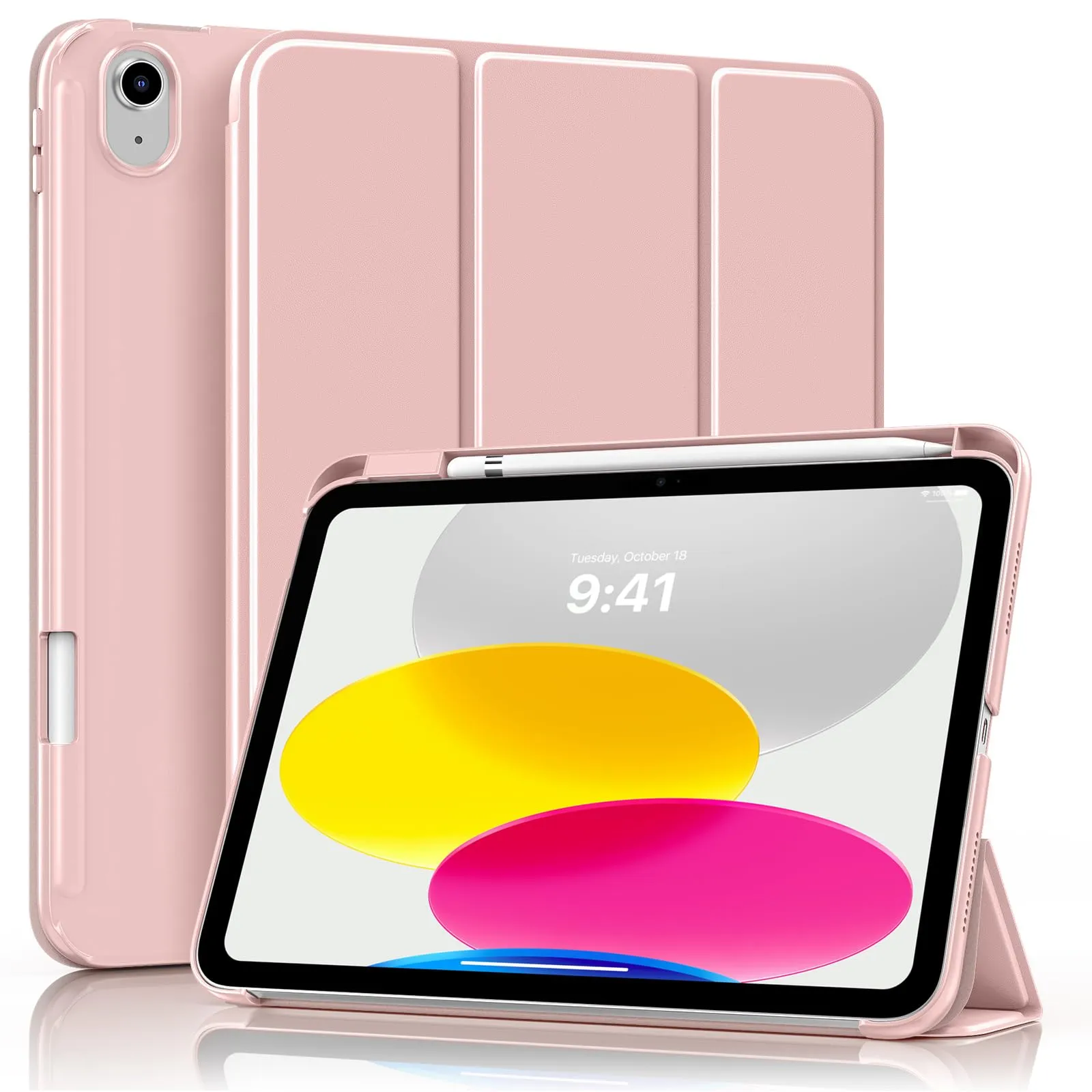MoKo per iPad A16 11ª/10ª Generazione Custodia con Portapenne, Oro Rosa - immagine 1