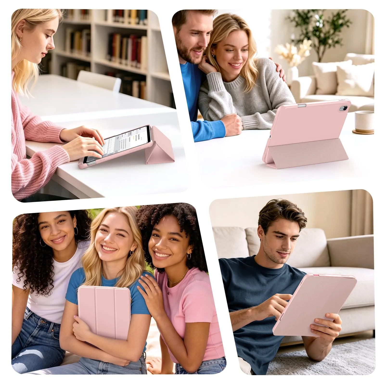 MoKo per iPad A16 11ª/10ª Generazione Custodia con Portapenne, Oro Rosa - immagine 7