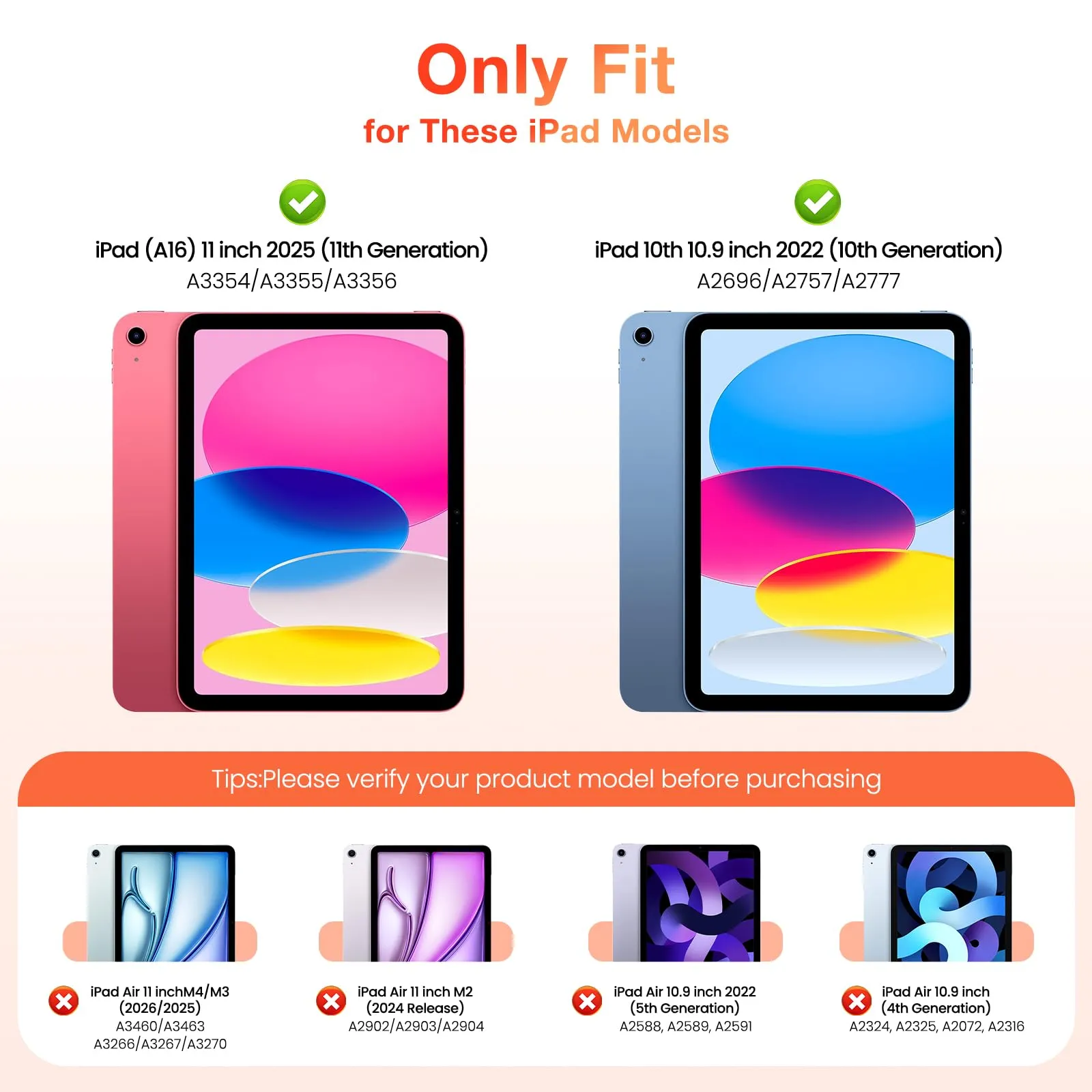 MoKo per iPad A16 11ª/10ª Generazione Custodia con Portapenne, Arancione - immagine 2