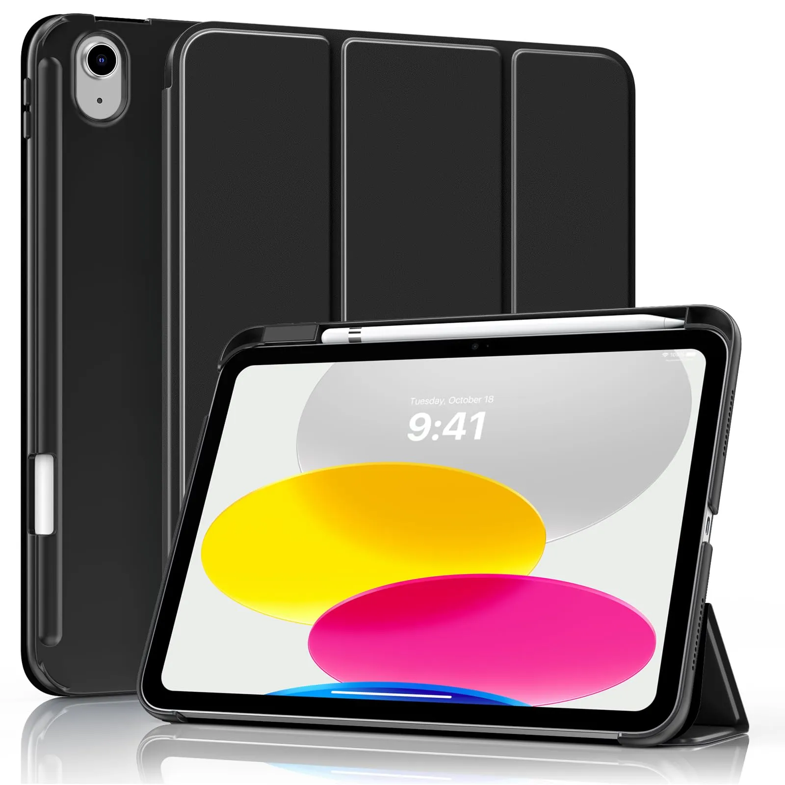 MoKo per iPad A16 11ª/10ª Generazione Custodia con Portapenne, Nero - immagine 1