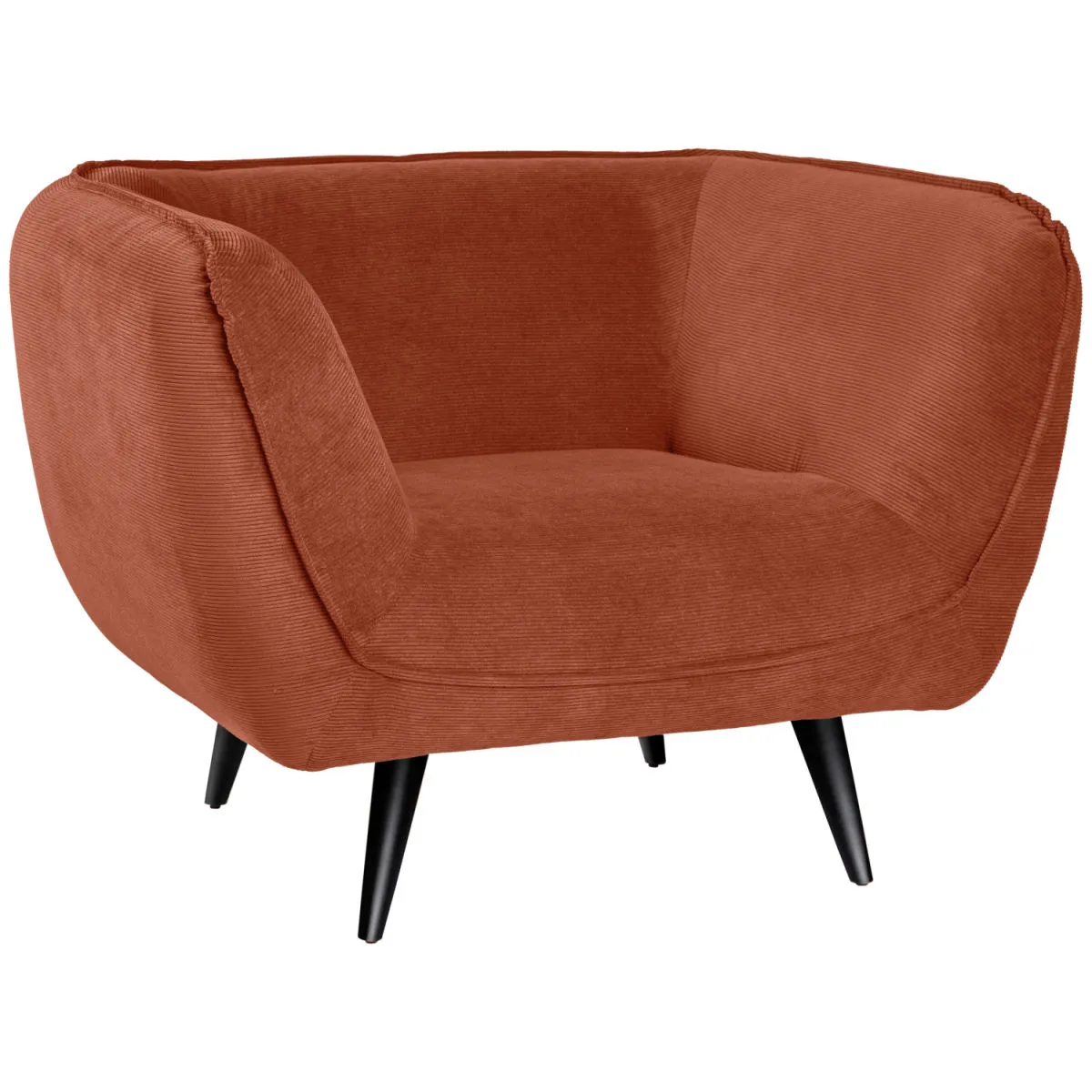 VEGA Poltrona Kelso; 110x88x76 cm (LxPxH); seduta terracotta, struttura nero - immagine 1