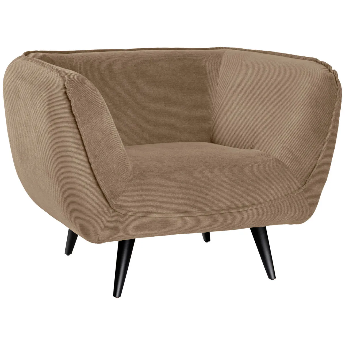 VEGA Poltrona Kelso; 110x88x76 cm (LxPxH); seduta tortora, struttura nero - immagine 1