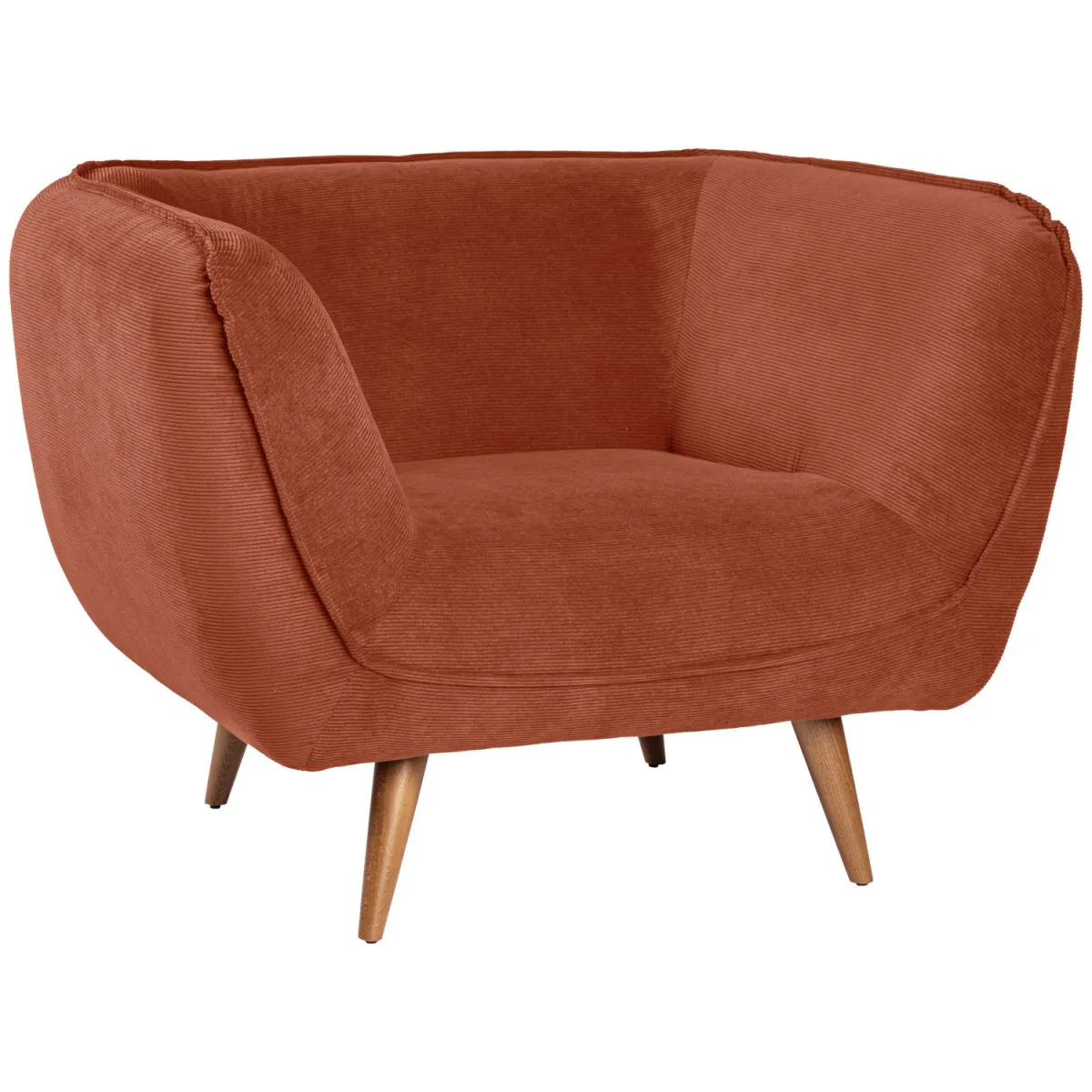 VEGA Poltrona Kelso; 110x88x76 cm (LxPxH); seduta terracotta, struttura faggio - immagine 1