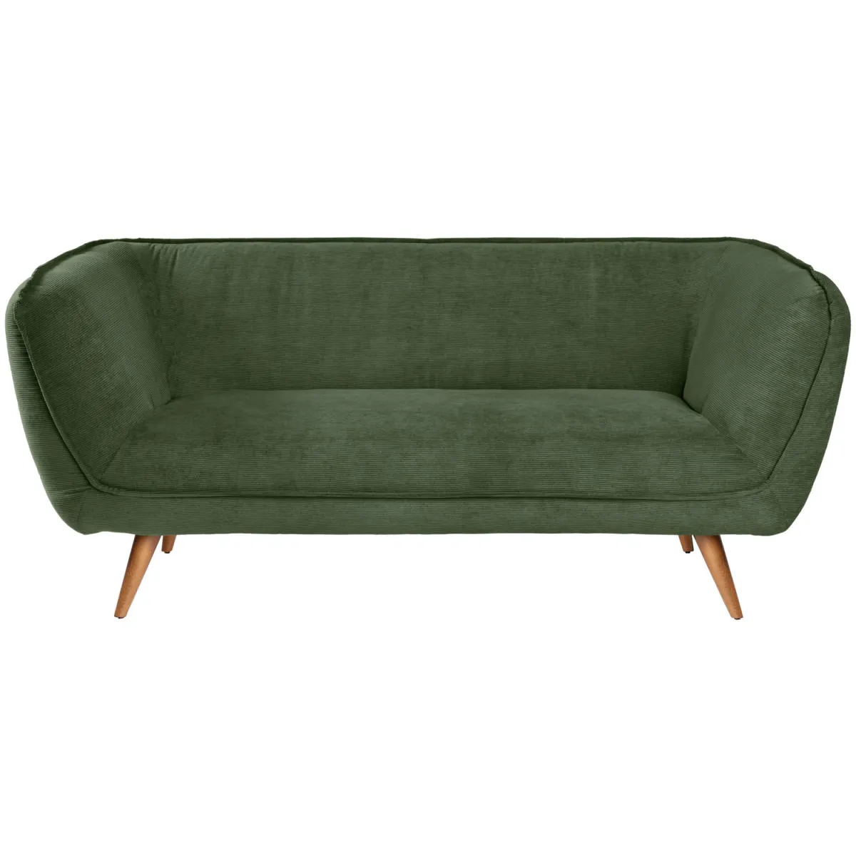 VEGA Divano Kelso in corda, a due posti, gambe marroni; 183x88x76 cm (LxPxH); seduta verde, struttura faggio - immagine 1