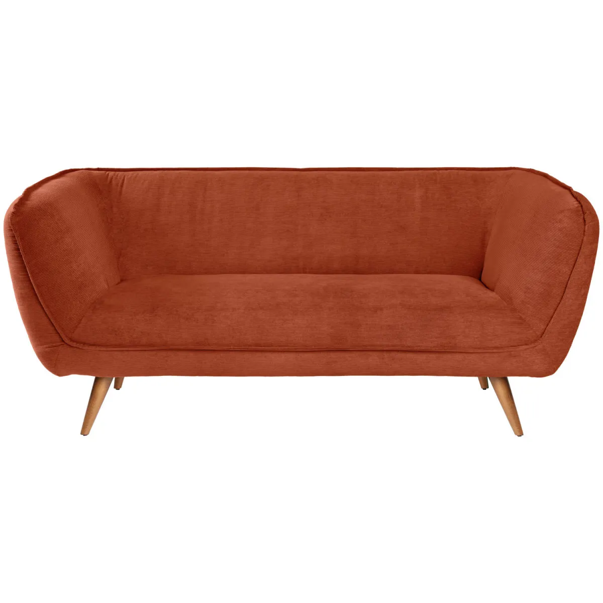 VEGA Divano Kelso in corda, a due posti, gambe marroni; 183x88x76 cm (LxPxH); seduta terracotta, struttura faggio - immagine 1