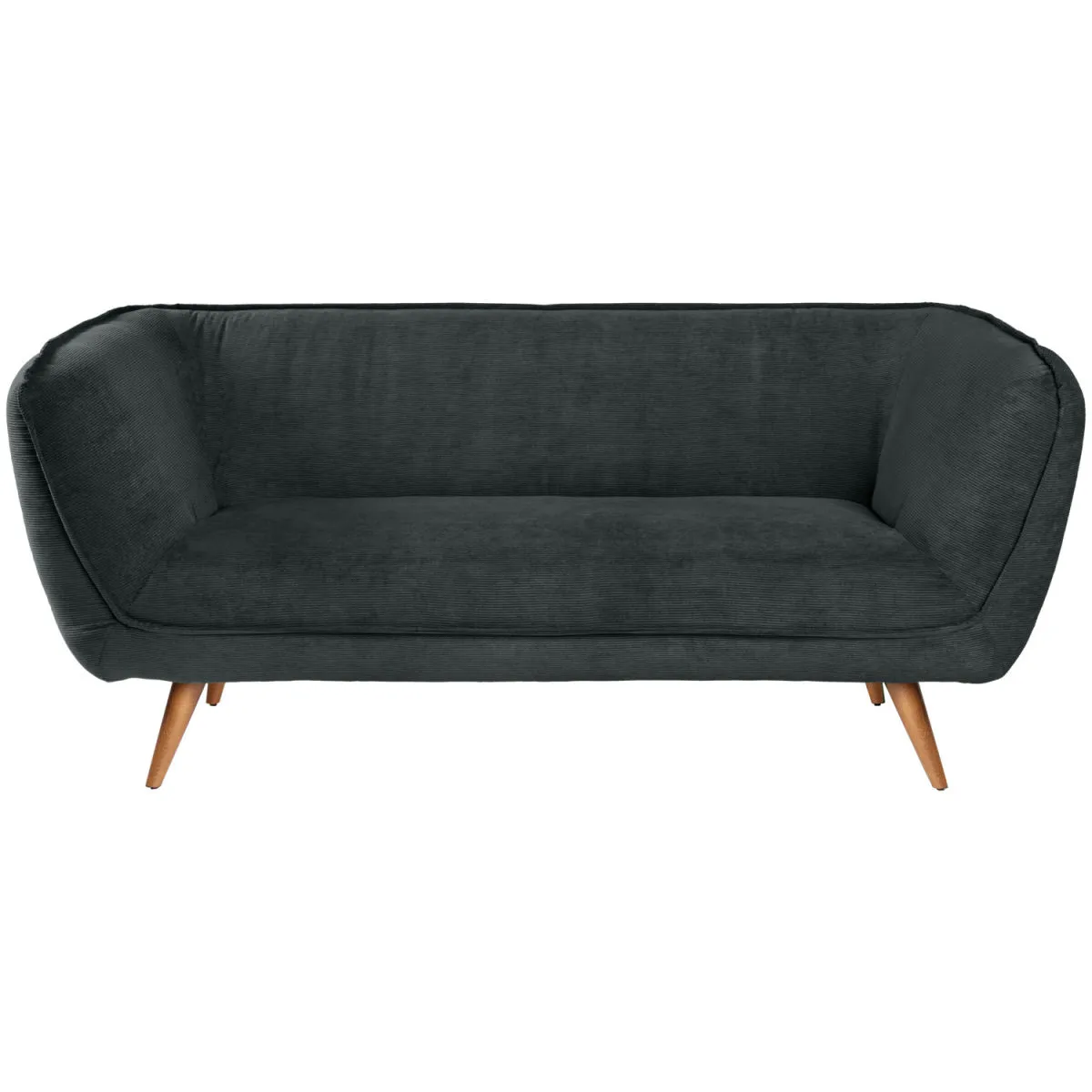 VEGA Divano Kelso in corda, a due posti, gambe marroni; 183x88x76 cm (LxPxH); seduta antracite, struttura faggio - immagine 1