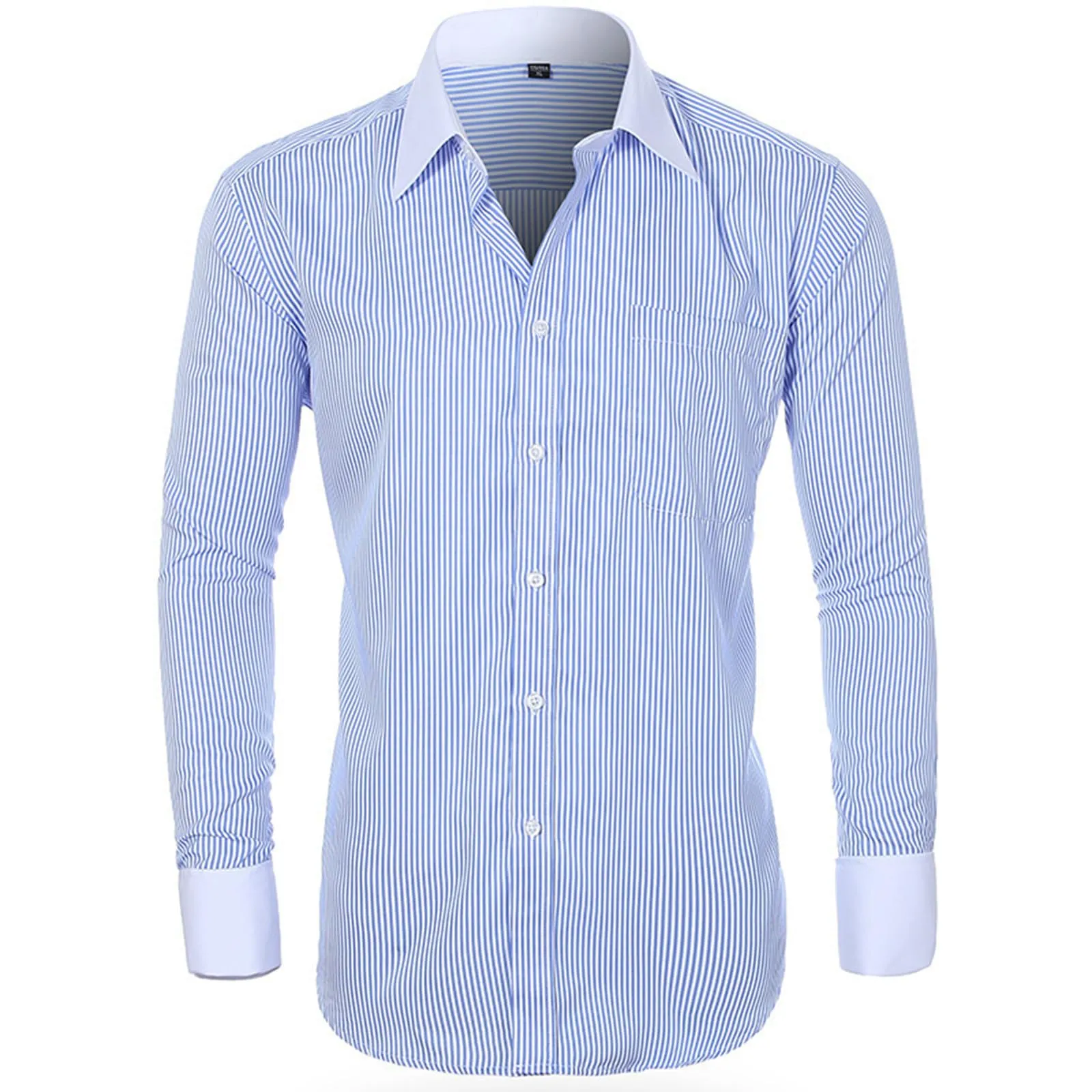 NaLatia Camicia Uomo Manica Lunga No Stiro Elasticizzata Elegante Camicia Che Non Si Stropiccia Uomo con Bottoni Antigrinza Taglio Regolare Formale da Ufficio con Tasca - immagine 3
