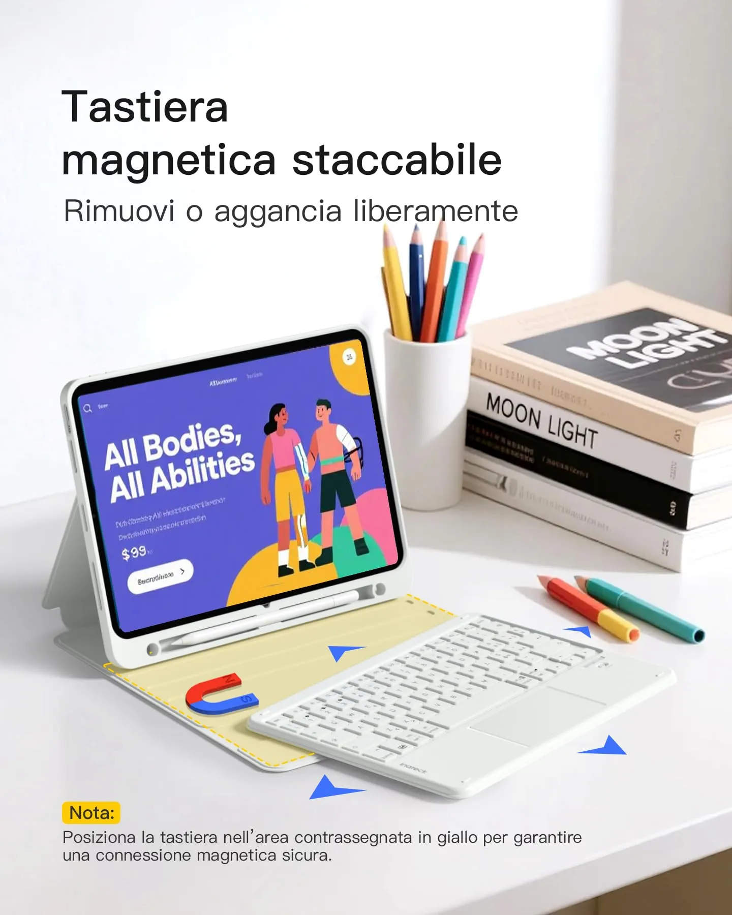 Inateck Custodia Tastiera iPad A16/10a Gen, Bluetooth 3 Canali - immagine 3