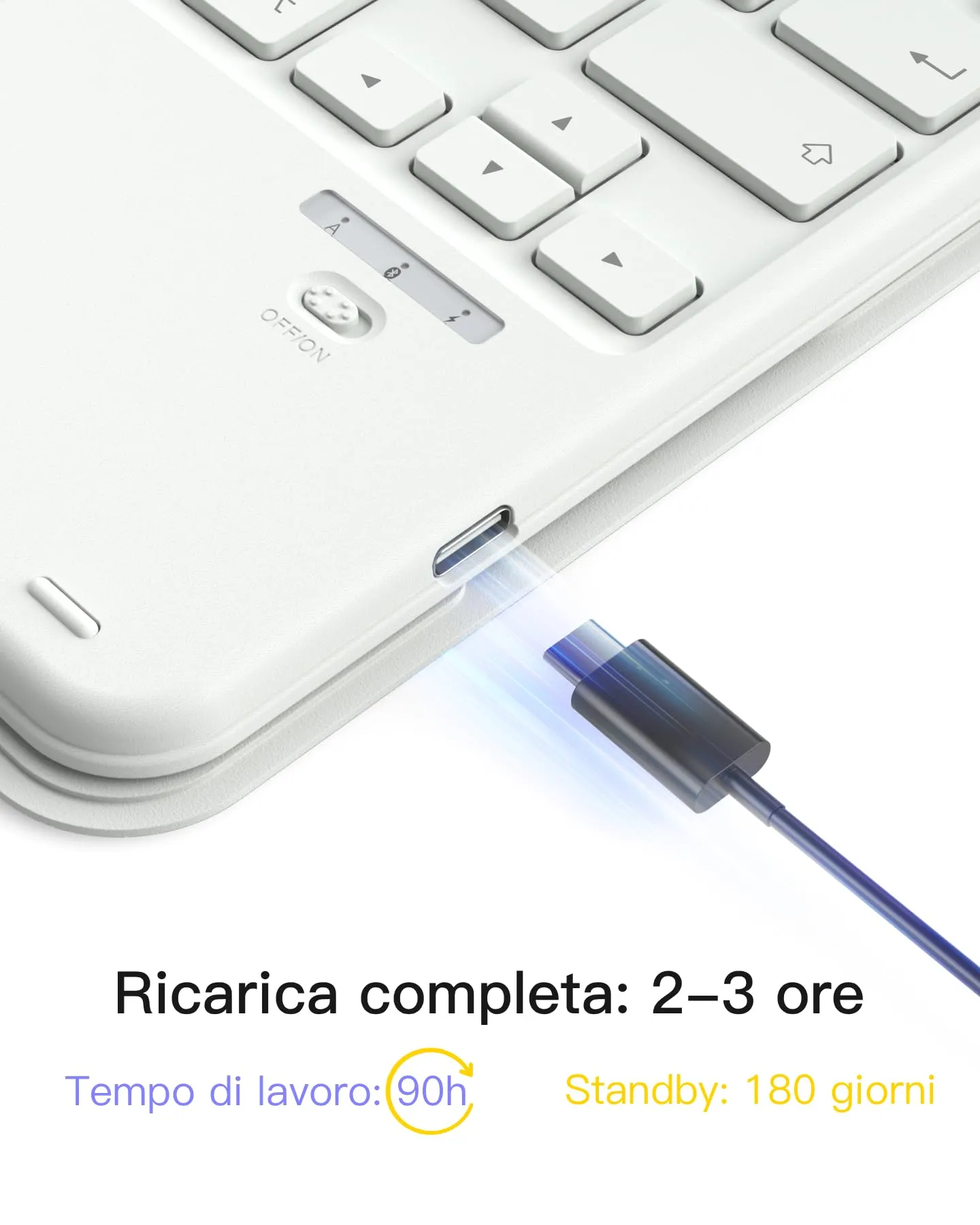 Inateck Custodia Tastiera iPad A16/10a Gen, Bluetooth 3 Canali - immagine 6