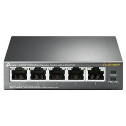 Switch di rete 5 porte Desktop Unmanaged PoE Grey TL SF1005P Fast (100Base-TX) - immagine 1