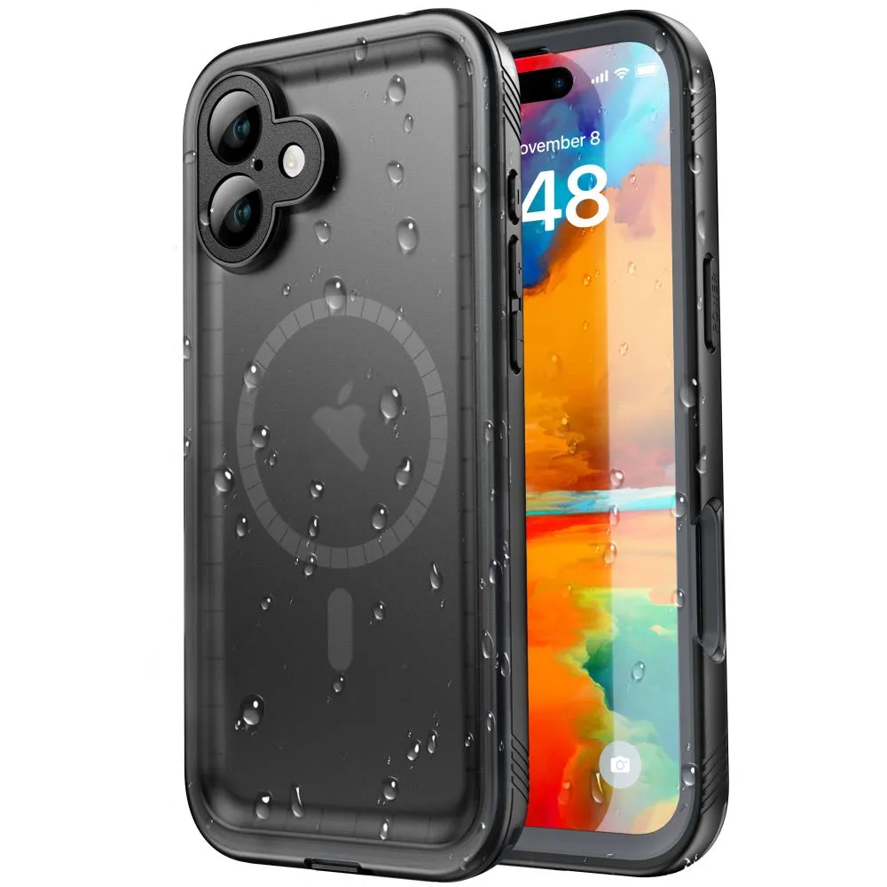 Custodia Waterproof per Apple iPhone 16, ShellBox, Nera - immagine 1
