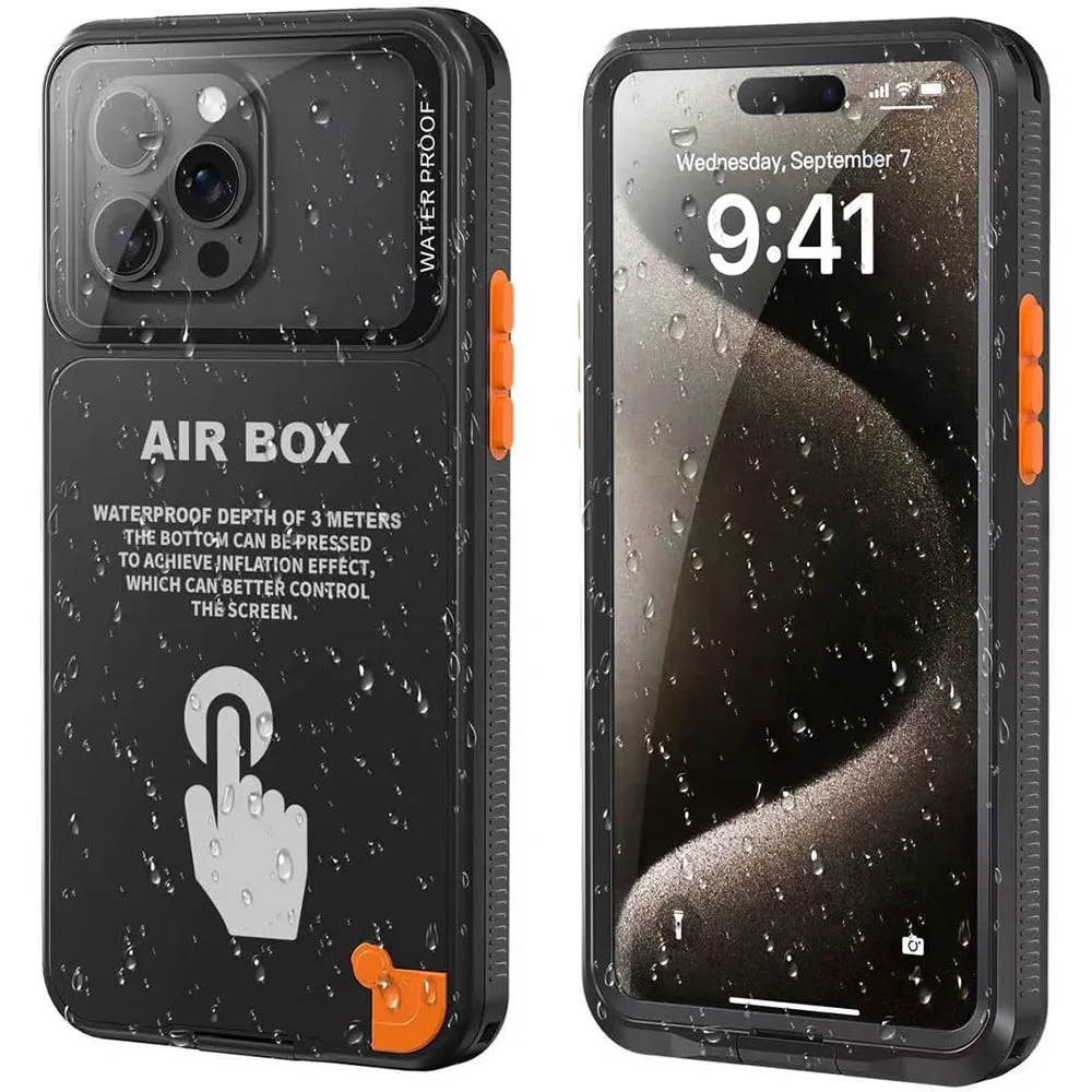 Custodia Waterproof IP68 per Apple iPhone 16 Plus / 16 Pro Max / 15 Plus / 15 Pro Max / 14 Pro Max, ShellBox, AirBox, Nera - immagine 1