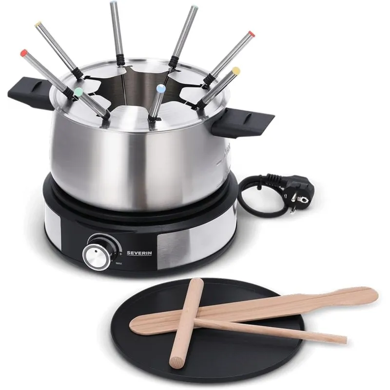 Combinazione fonduta-crepiera Severin Fo 2471 - 1500 W Acciaio inox / Nero - immagine 1