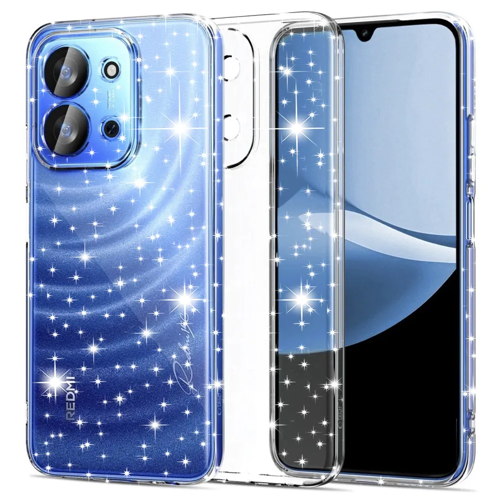 Custodia per Xiaomi Redmi 15C 5G / 15C 4G, Techsuit, SparkleSkin, Trasparente - immagine 1