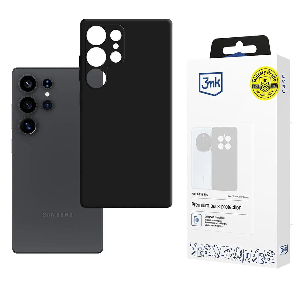 Custodia per Samsung Galaxy S25 Ultra S938, 3MK, Pro, Nera Opaca - immagine 1