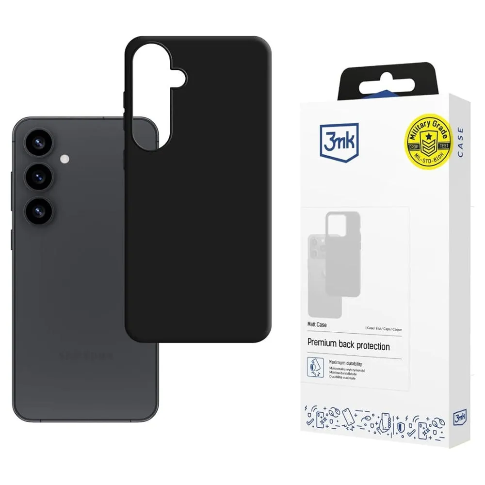 Custodia per Samsung Galaxy S25 S931, 3MK, Nera Opaca - immagine 1
