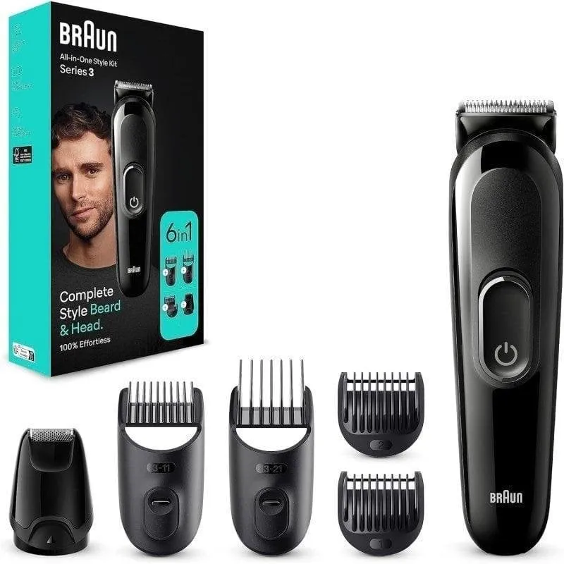 Tagliacapelli Multifunzione Braun MGK3410 Senza Fili 21mm 50min 4 Pettini Lavabile - immagine 1