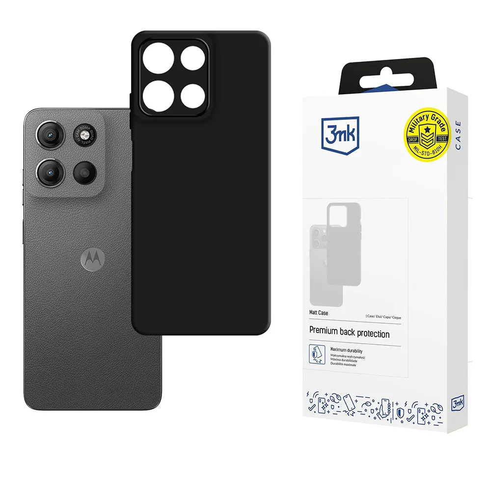 Custodia per Motorola Moto G15 / G15 Power, 3MK, Nera Opaca - immagine 1