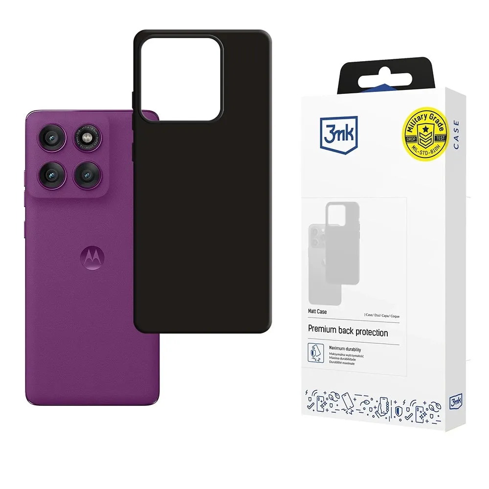 Custodia per Motorola Edge 60 Pro, 3MK, Nera Opaca - immagine 1