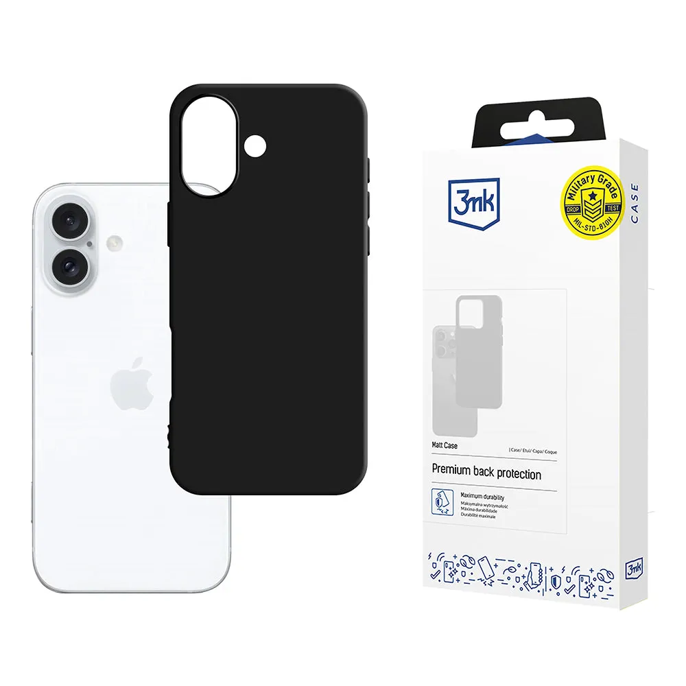 Custodia per Apple iPhone 16, 3MK, Nera Opaca - immagine 1