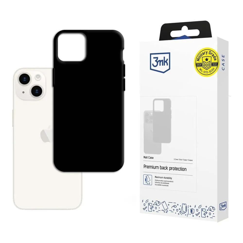 Custodia per Apple iPhone 15, 3MK, Nera Opaca - immagine 1
