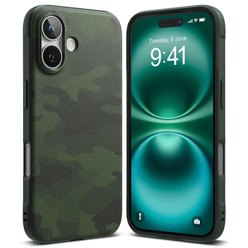 Custodia per Apple iPhone 16 Plus, Ringke, Onyx Design, Verde - immagine 1