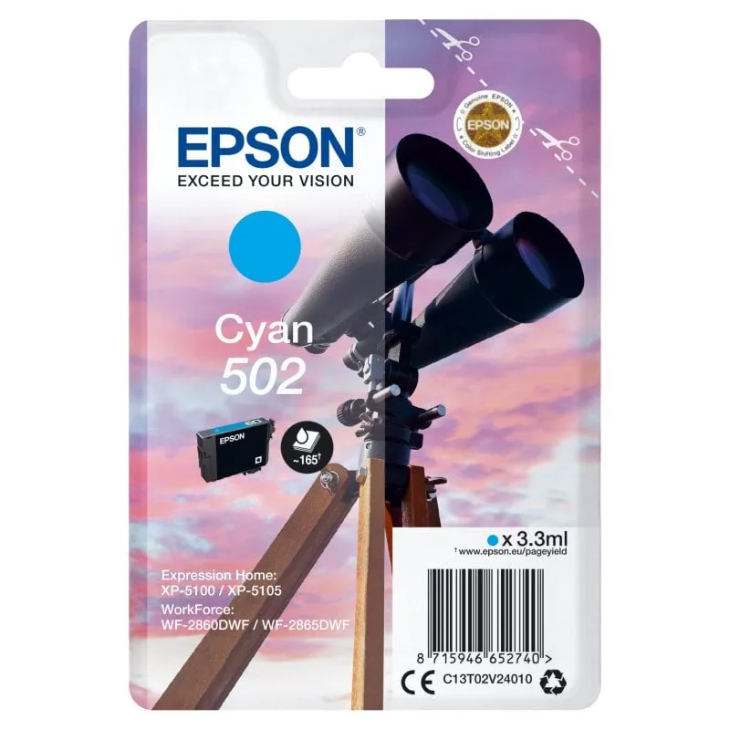 Inchiostro Epson Singlepack ciano 502 - immagine 1