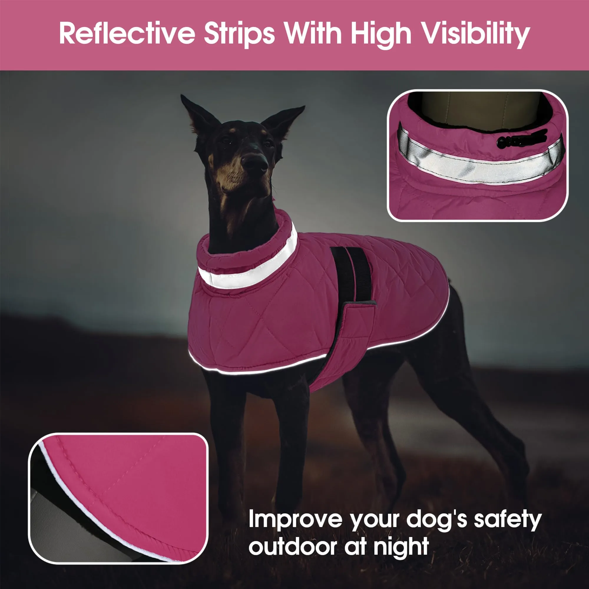 ASENKU Cappotto Invernale Cane 2XL per Cani Molto Grandi, Giacca Impermeabile Antivento Riflettente, Fodera in Pile Calda, Regolabile – Per Labrador, Golden Retriever, Pastore Tedesco - immagine 6