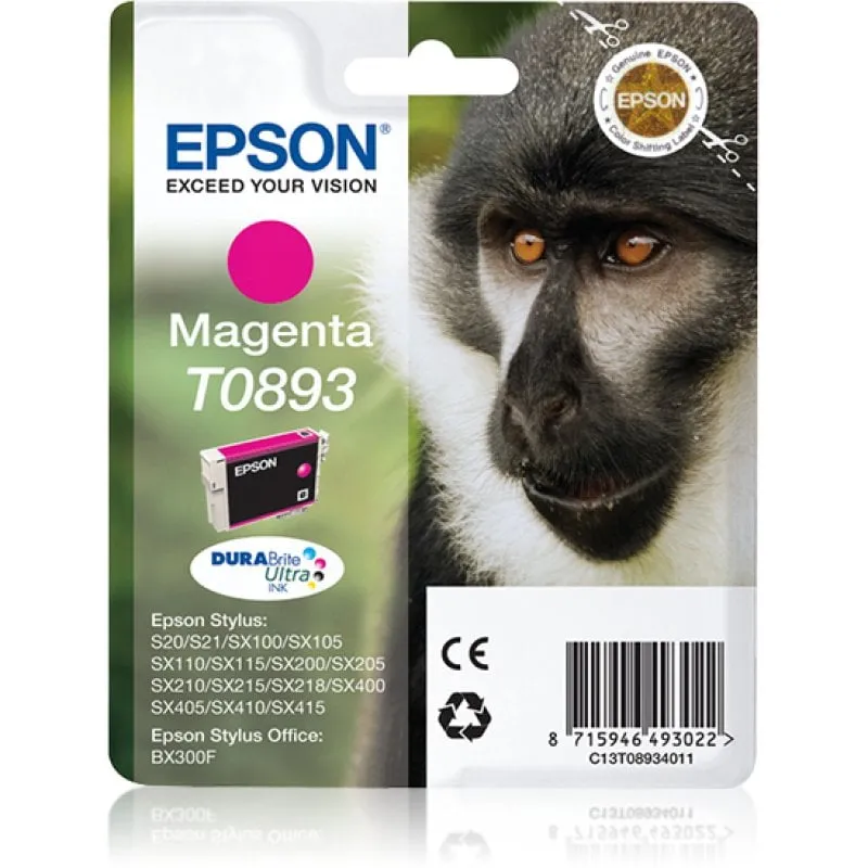 Cartuccia Epson Monkey T0893 Magenta (etichetta RF) - immagine 1