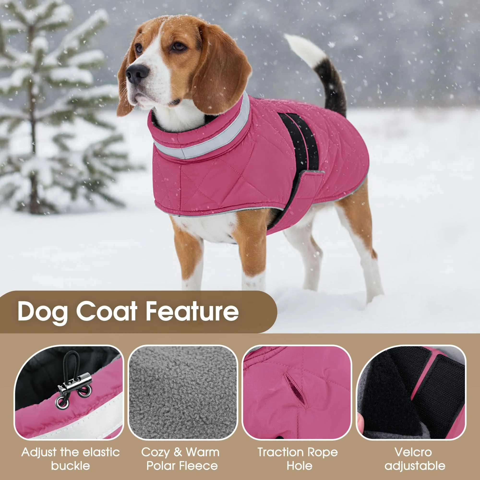 ASENKU Cappotto Invernale Cane XL per Cani Grandi, Impermeabile Antivento, Giacca in Pile Calda con Riflettenti, Regolabile, Apertura Collare – Per Border Collie, Pastore Australiano, Boxer - immagine 2