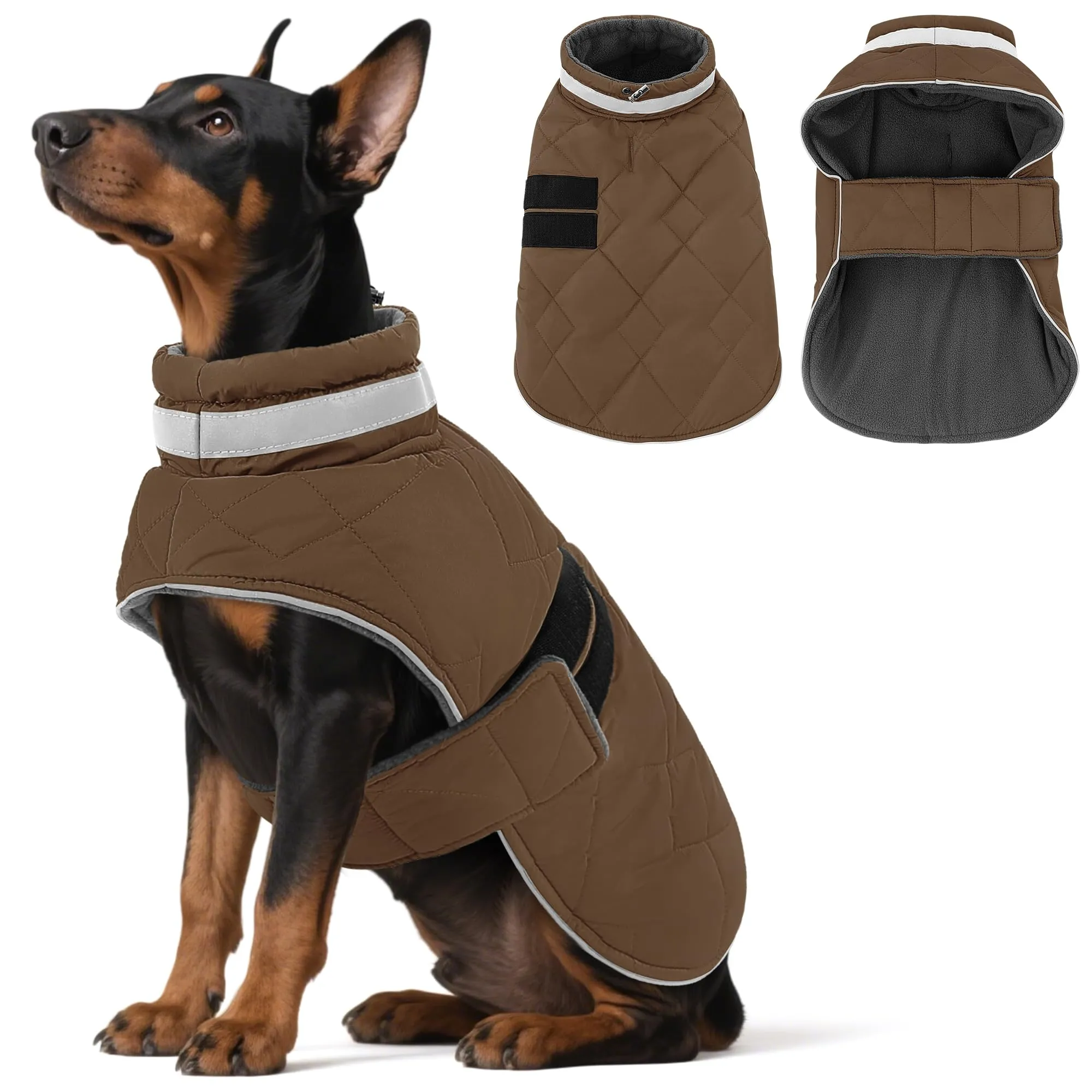 ASENKU Cappotto Invernale Cane 2XL per Cani Molto Grandi, Giacca Impermeabile Antivento Riflettente, Fodera in Pile Calda, Regolabile – Per Labrador, Golden Retriever, Pastore Tedesco - immagine 1
