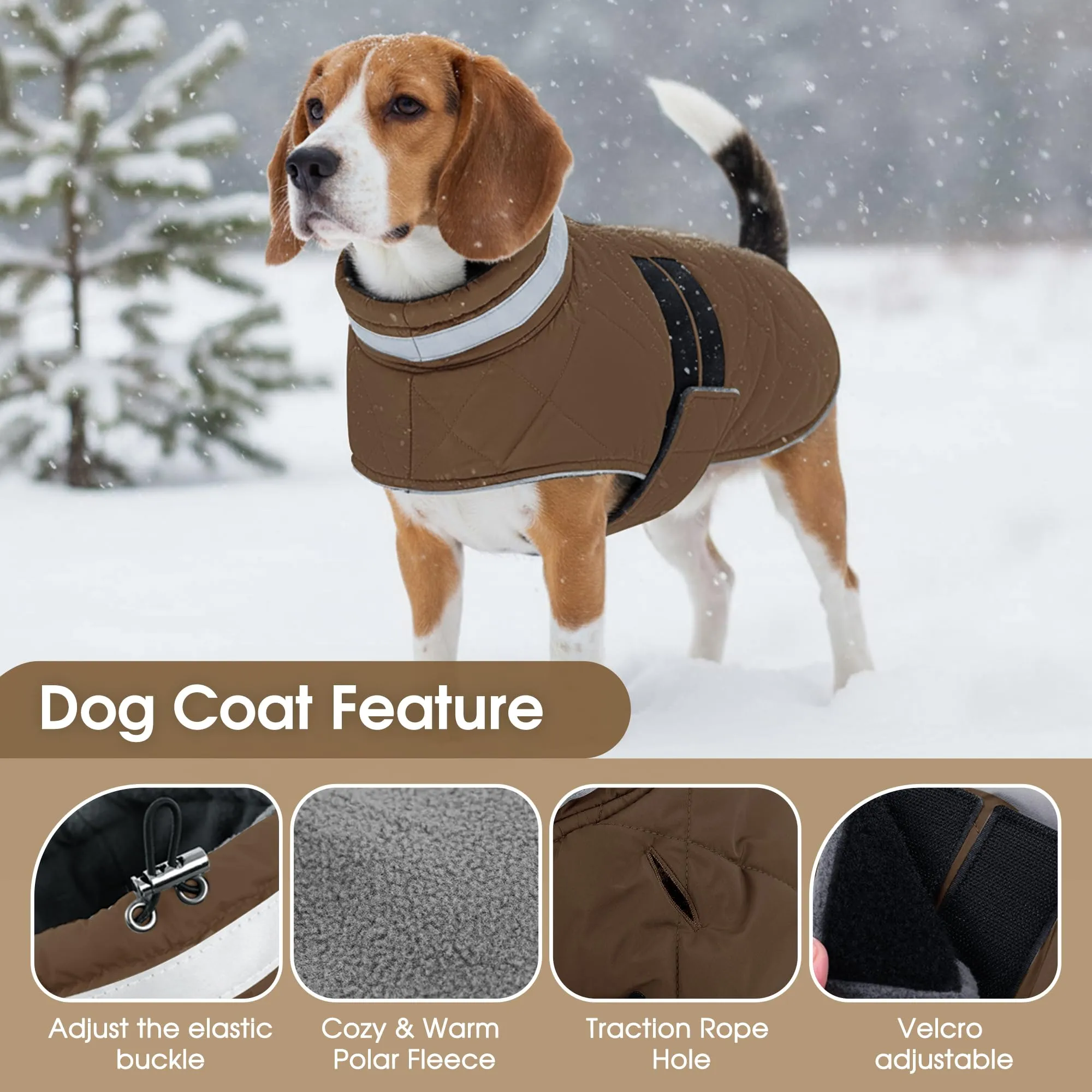 ASENKU Cappotto Invernale Cane 2XL per Cani Molto Grandi, Giacca Impermeabile Antivento Riflettente, Fodera in Pile Calda, Regolabile – Per Labrador, Golden Retriever, Pastore Tedesco - immagine 2