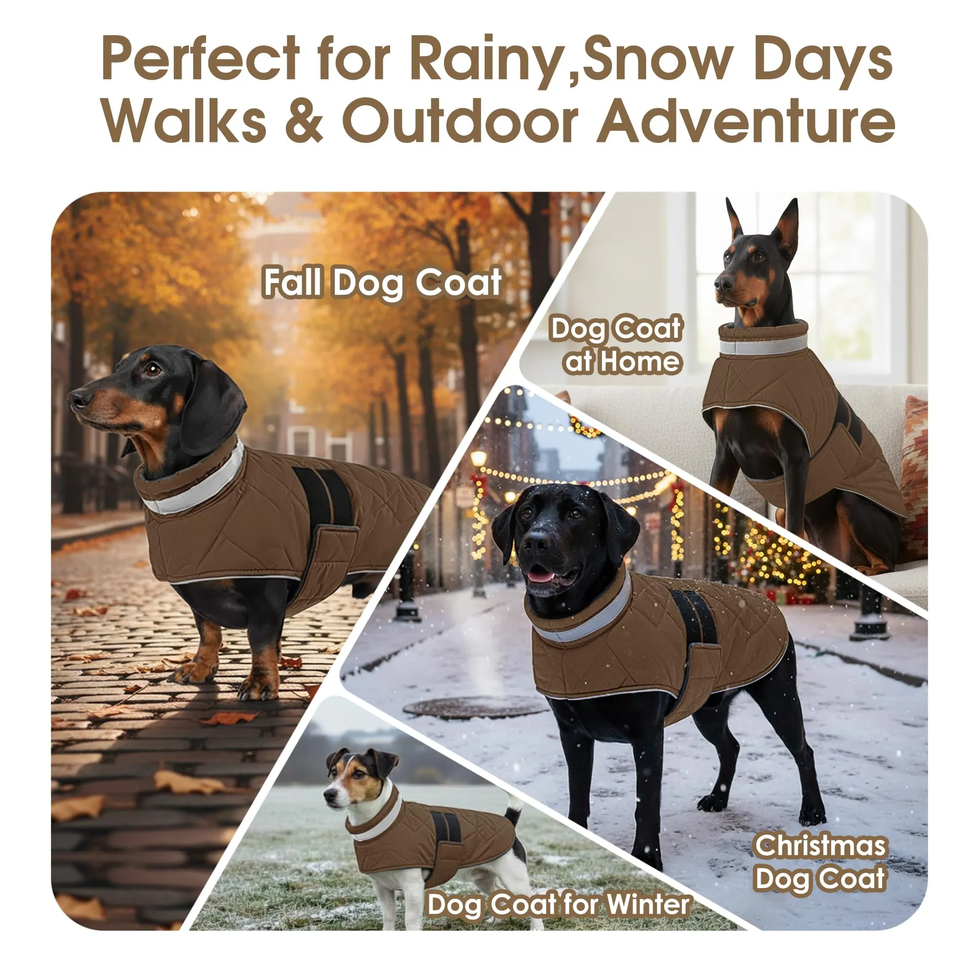 ASENKU Cappotto Invernale Cane 2XL per Cani Molto Grandi, Giacca Impermeabile Antivento Riflettente, Fodera in Pile Calda, Regolabile – Per Labrador, Golden Retriever, Pastore Tedesco - immagine 7