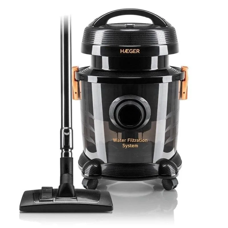 Bidone Aspiratutto Haeger VC-12W.044A 1200W Secco e Umido Filtro Acqua 7L - immagine 1
